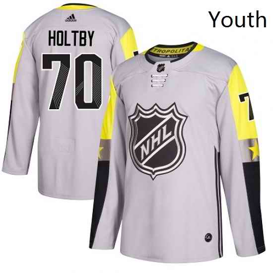 Youth Adidas Washington Capitals 70 Braden Holtby Authentic Gray 2018 All Star Metro Division NHL Jersey
